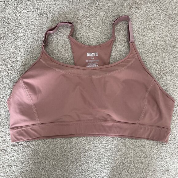 Duluth Trading Sports Bra XXL Hellrassiere Salmon Pink Athletic Workout Yoga Pad - Picture 1 of 4
